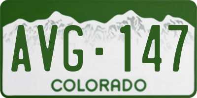 CO license plate AVG147