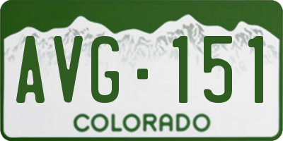 CO license plate AVG151