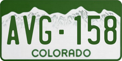 CO license plate AVG158