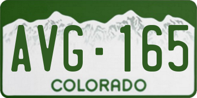 CO license plate AVG165