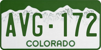 CO license plate AVG172