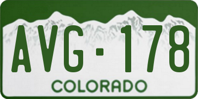 CO license plate AVG178