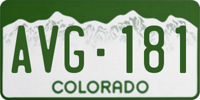 CO license plate AVG181