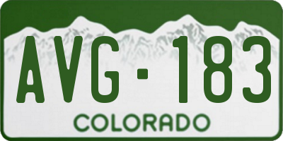 CO license plate AVG183