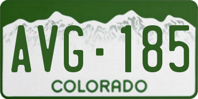 CO license plate AVG185