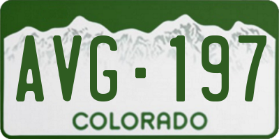 CO license plate AVG197
