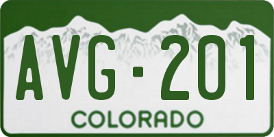CO license plate AVG201