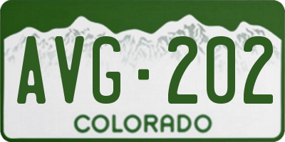 CO license plate AVG202