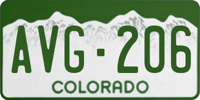 CO license plate AVG206
