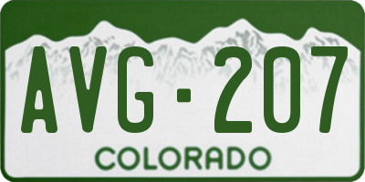 CO license plate AVG207