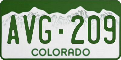 CO license plate AVG209