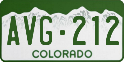 CO license plate AVG212