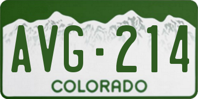 CO license plate AVG214