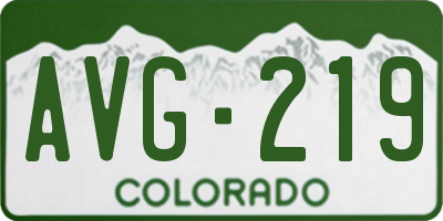 CO license plate AVG219