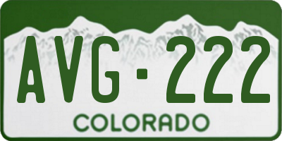 CO license plate AVG222