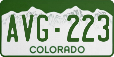 CO license plate AVG223