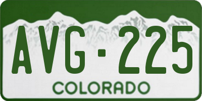 CO license plate AVG225