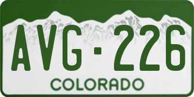 CO license plate AVG226