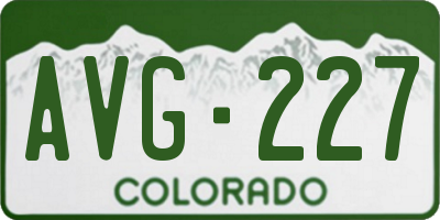 CO license plate AVG227