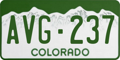 CO license plate AVG237