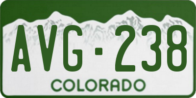 CO license plate AVG238