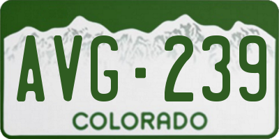 CO license plate AVG239