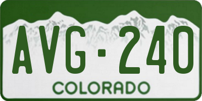CO license plate AVG240