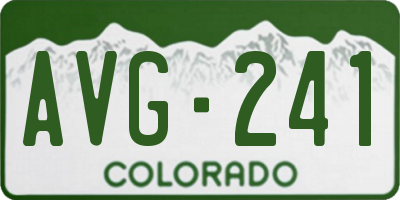 CO license plate AVG241