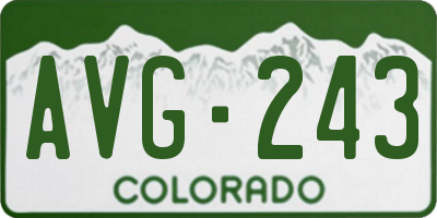 CO license plate AVG243