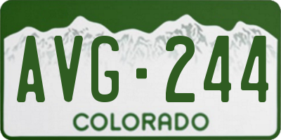 CO license plate AVG244