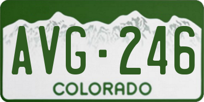 CO license plate AVG246