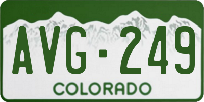 CO license plate AVG249