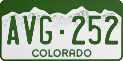 CO license plate AVG252