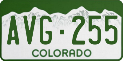 CO license plate AVG255