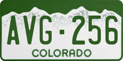 CO license plate AVG256