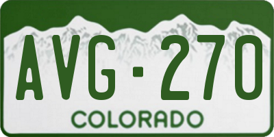 CO license plate AVG270