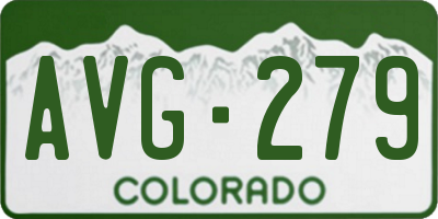 CO license plate AVG279