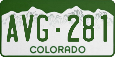 CO license plate AVG281