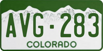 CO license plate AVG283