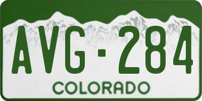 CO license plate AVG284