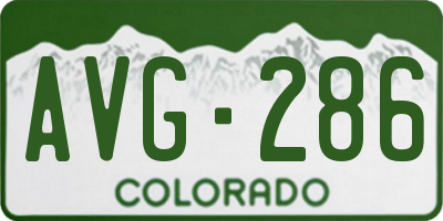 CO license plate AVG286
