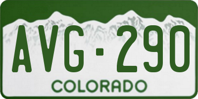 CO license plate AVG290