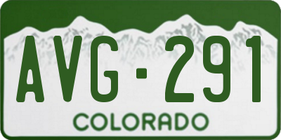 CO license plate AVG291