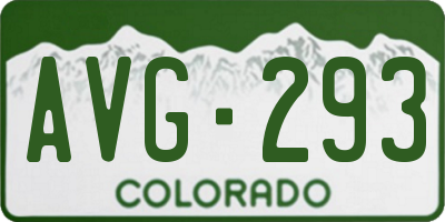 CO license plate AVG293