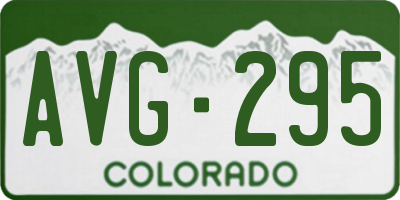 CO license plate AVG295