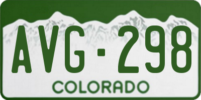 CO license plate AVG298