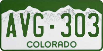 CO license plate AVG303