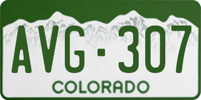 CO license plate AVG307