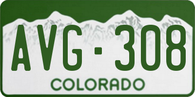 CO license plate AVG308