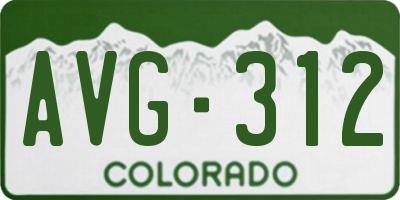 CO license plate AVG312